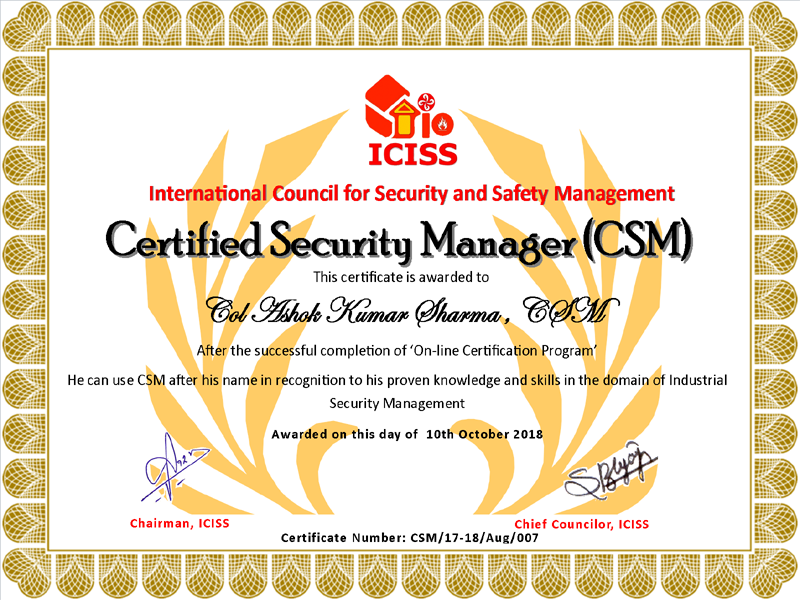 Certificate CSM